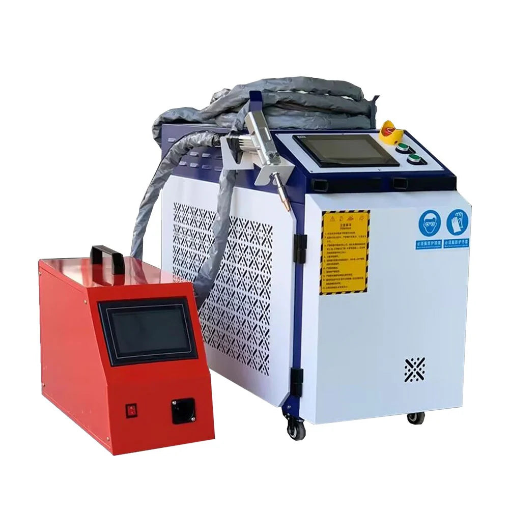 Máquina de soldadura láser de fibra de 1500w/2000w/3000w con pistola oscilante 4 en 1 y alimentador automático